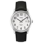 Men's Timex Easy Reader Watch With Leather Strap - Silver/black Tw2p756009j,