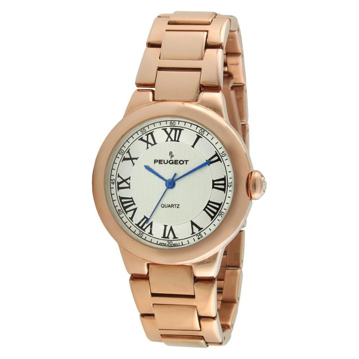 Target Women's Peugeot Roman Guilloche Dial Bracelet Watch - Rose Gold