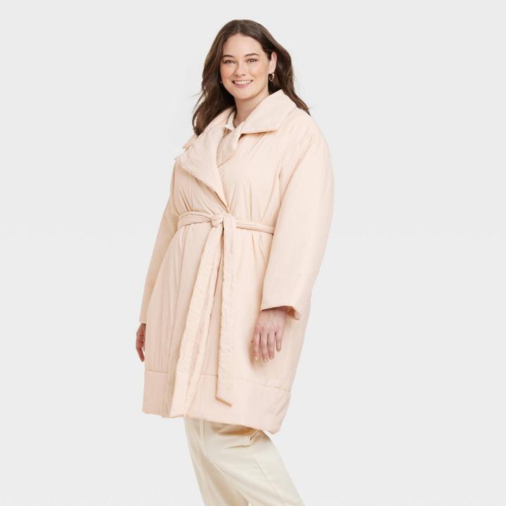 Women's Plus Size Wrap Jacket - A New Day Cream