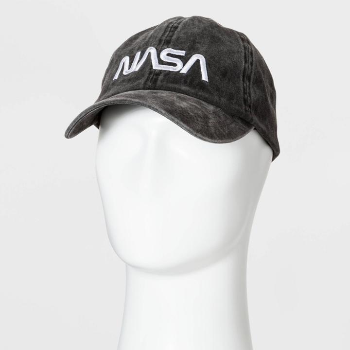 Men's Nasa Acid Wash Baseball Hat - Black One Size, Adult Unisex