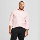 Men's Big & Tall Plaid Standard Fit Long Sleeve Button-down Dress Shirt - Goodfellow & Co Peach (pink)