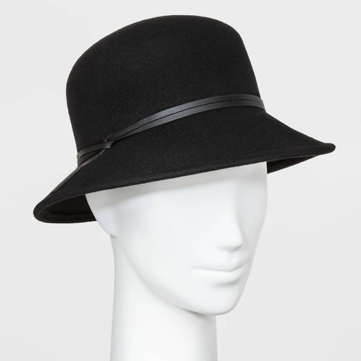Women's Cloche Hat - A New Day Black