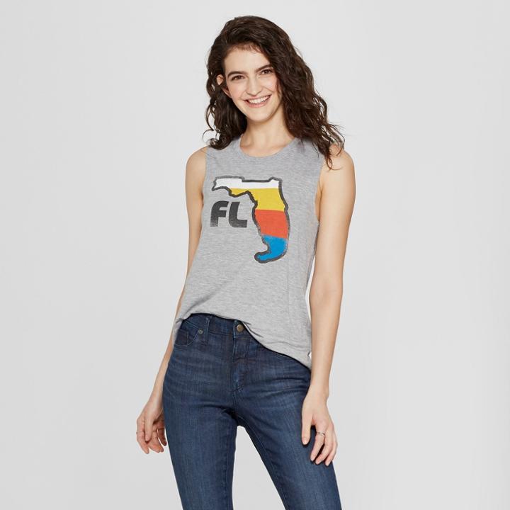 Women's Fl Retro Graphic Tank Top - Awake Heather Gray M,