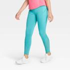 Girls' Mesh Pieced Side Pocket Leggings - All In Motion Turquoise
