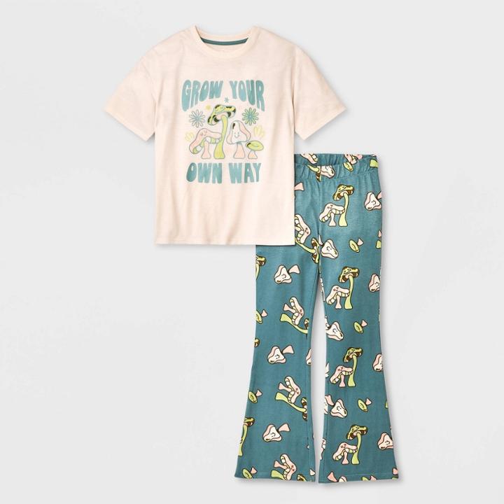 Girls' 2pc Pajama Set - Art Class Cream