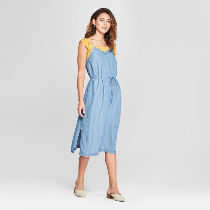 Women's Denim Slip Dress - Universal Thread Medium Wash