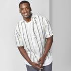 Men's Big & Tall Striped Short Sleeve Button-down Shirt - Original Use Lemon Sorbet