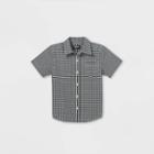 Oshkosh B'gosh Toddler Boys' Gingham Woven Short Sleeve Button-down Shirt - Navy