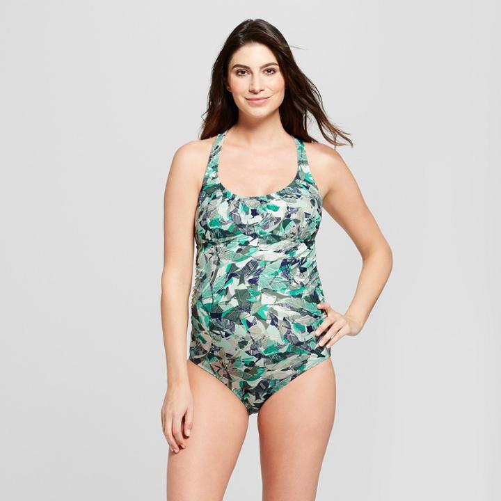 Maternity Twist Back One Piece - Isabel Maternity By Ingrid & Isabel Green Glass