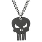 Men's Marvel Punisher Logo Stainless Steel Pendant With Chain - Black