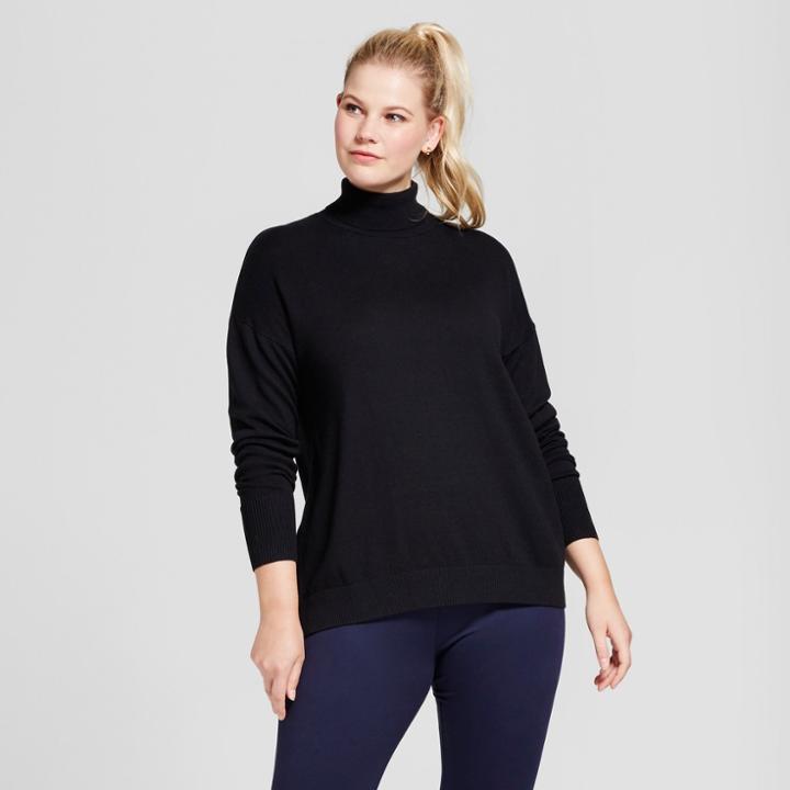 Women's Plus Size Turtleneck - A New Day Black