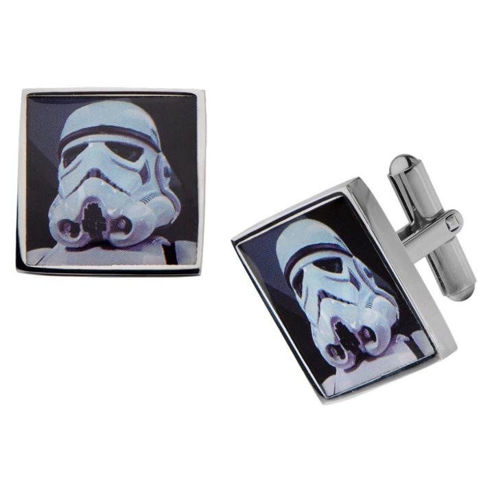 Men's Star Wars Stormtrooper Graphic Stainless Steel Square Cufflinks,