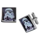 Men's Star Wars Stormtrooper Graphic Stainless Steel Square Cufflinks,