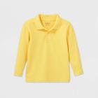 Toddler Boys' Long Sleeve Interlock Uniform Polo Shirt - Cat & Jack Yellow