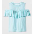 Girls' Cold Shoulder Short Sleeve Ruffle T-shirt - Art Class