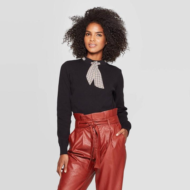 Women's Crewneck Pullover Sweater - Who What Wear Black