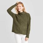 Women's Long Sleeve Mock Turtleneck Pullover - Universal Thread Olive Xs, Women's, Green