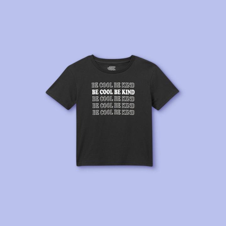 Girls' 'be Cool Be Kind' Short Sleeve Graphic T-shirt - More Than Magic Charcoal Gray