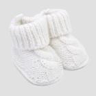 Baby's Knitted Cable Knit Slipper - Just One You Made By Carter's White Newborn, Newborn Unisex