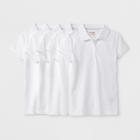 Girls' 5pc Short Sleeve Pique Uniform Polo Shirt - Cat & Jack White