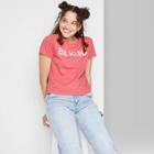 Women's Short Sleeve Shrunken Boxy T-shirt - Wild Fable Dark Pink