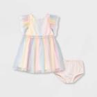 Mia & Mimi Baby Girls' Rainbow Mesh Dress - Newborn, One Color
