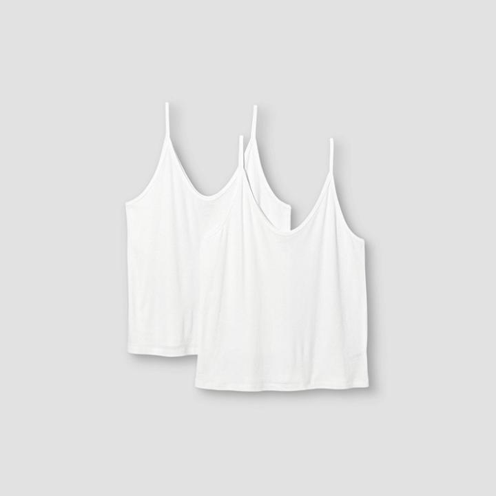 Women's Ribbed 2pk Bundle Cami - Universal Thread White