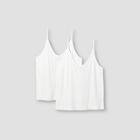 Women's Ribbed 2pk Bundle Cami - Universal Thread White