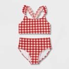 Girls' 'lakeside Gingham' Bikini Swimsuit - Cat & Jack Red