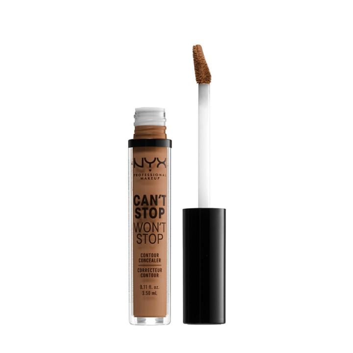 Nyx Professional Makeup Can't Stop Won't Stop Contour Concealer Mahogany - 0.11 Fl Oz, Brown