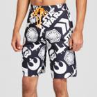 Men's 10 Star Wars Shapes All Over Print Boardshort - Black/white