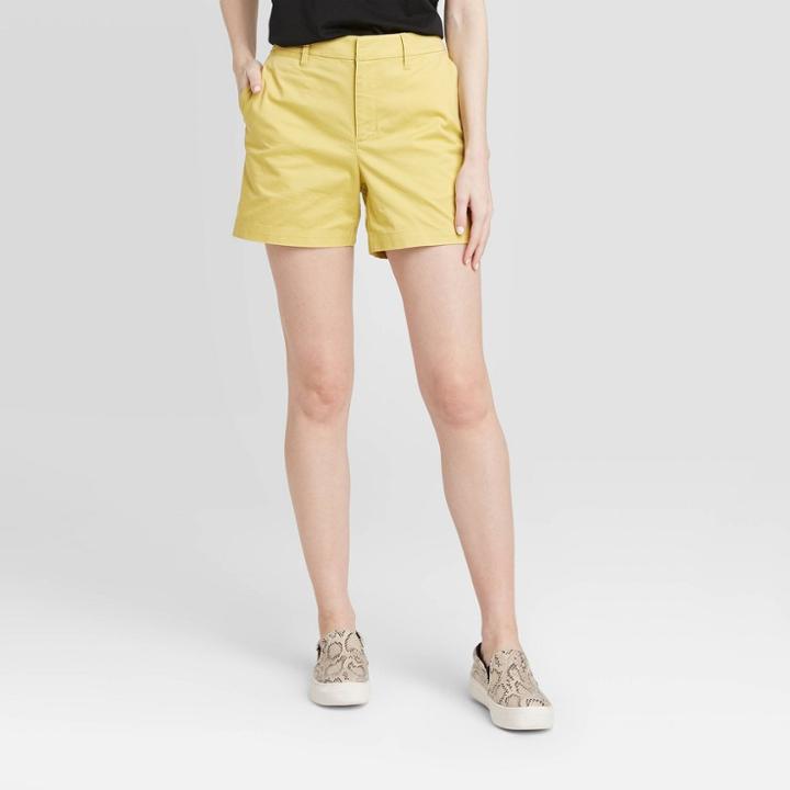 Women's Regular Fit High-rise 5 Chino Shorts - A New Day Green