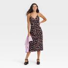 Women's Slip Dress - A New Day Black Floral Print