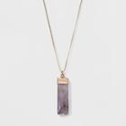 Semi Precious Long Pendant Necklace - Universal Thread Purple,