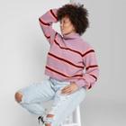 Women's Plus Size Striped Turtleneck Pullover Sweater - Wild Fable