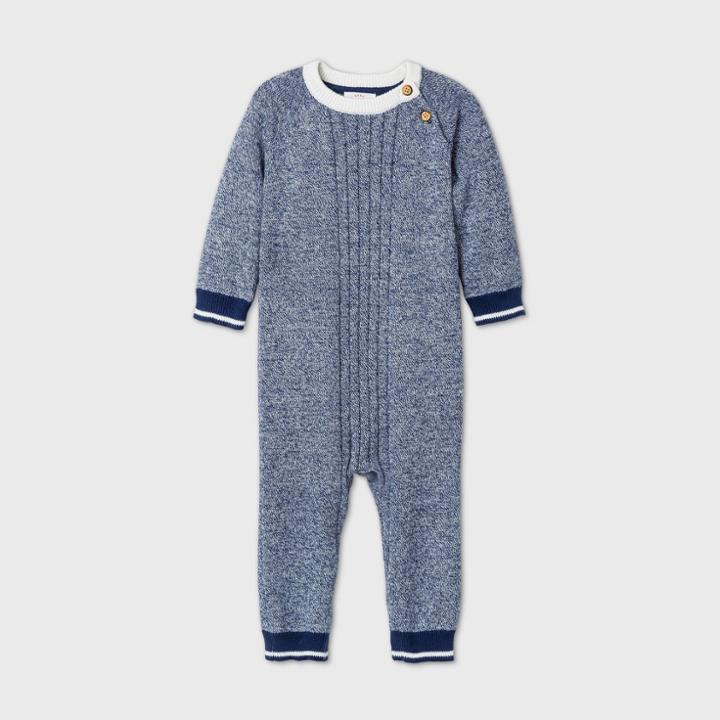 Baby Boys' Marl Romper - Cat & Jack Navy Newborn, Blue