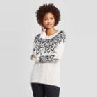 Women's Fairisle Printed Long Sleeve Crewneck Pullover Sweater - Knox Rose Gray