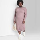 Women's Plus Size Long Sleeve Bodycon Sweater Dress & Shrug Set - Wild Fable