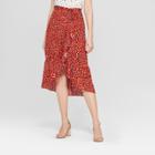 Women's Ruffle Wrap Maxi Skirt - A New Day Brown