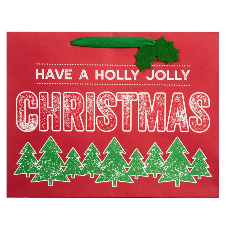 Large Have A Holy Jolly Christmas Gift Bag Red - Wondershop