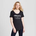 Women's Coffee Short Sleeve Drapey Graphic T-shirt - Fifth Sun (juniors') Black