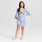 Women's Front Tie Dress With Tiered Sleeves - Le Kate (juniors') Blue