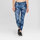 Women's Performance Floral Print Crop Leggings - Joylab Denim Blue