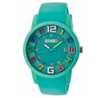 Women's Crayo Festival Watch With 3d Raised Numbers And Date Display-teal, Blue
