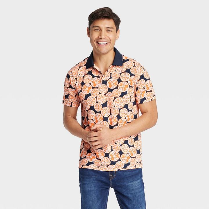 Men's Regular Fit Short Sleeve Performance Polo Shirt - Goodfellow & Co Navy Blue
