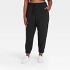 Women's Plus Size Stretch Woven Moto Pants - All In Motion Black