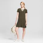 Women's Strappy Neck T-shirt Dress - Mossimo Supply Co. Olive