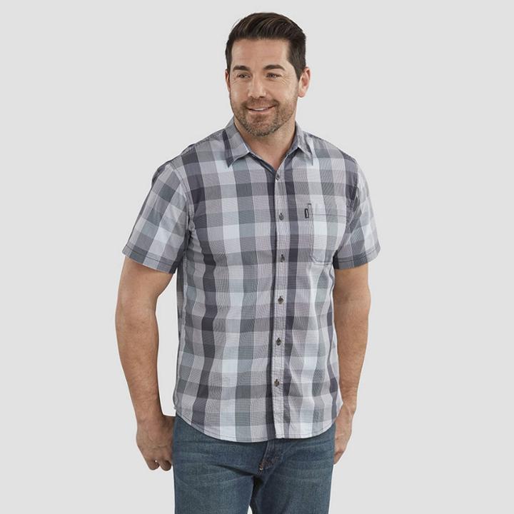 Dickies Men's Contemporary Fit Plaid Short Sleeve Button-down Shirt - Gray
