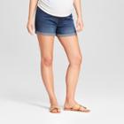Target Maternity Crossover Panel Midi Jean Shorts - Isabel Maternity By Ingrid & Isabel Dark Wash 18, Women's, Blue