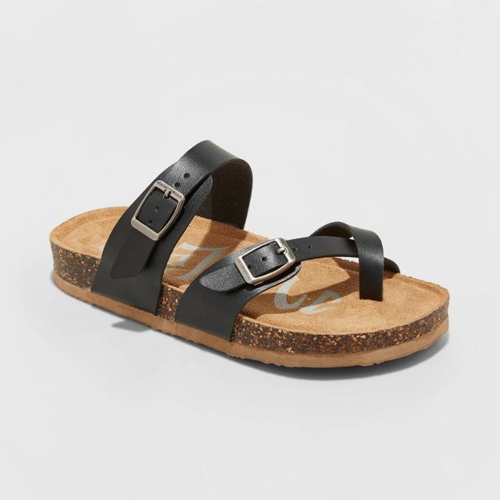 Girls' Mad Love Flynn Footbed Sandals - Black 13, Toddler Girl's